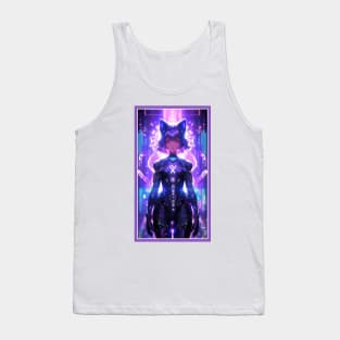 Anime Cute Cat Girl | Quality Anime Girl Artwork | Sci-Fi Manga Girl Anime Art Tank Top